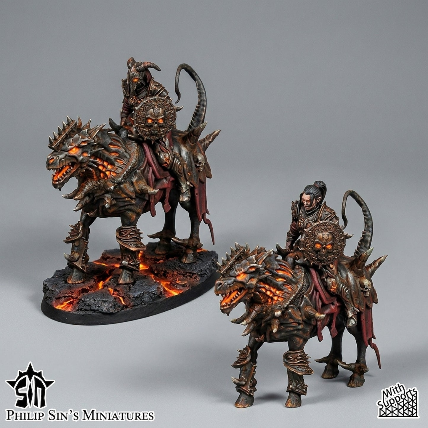 Miniatura Caballeros de la Guardia Oscura Reinos del Caos resina 32mm sin pintar - Drakholm