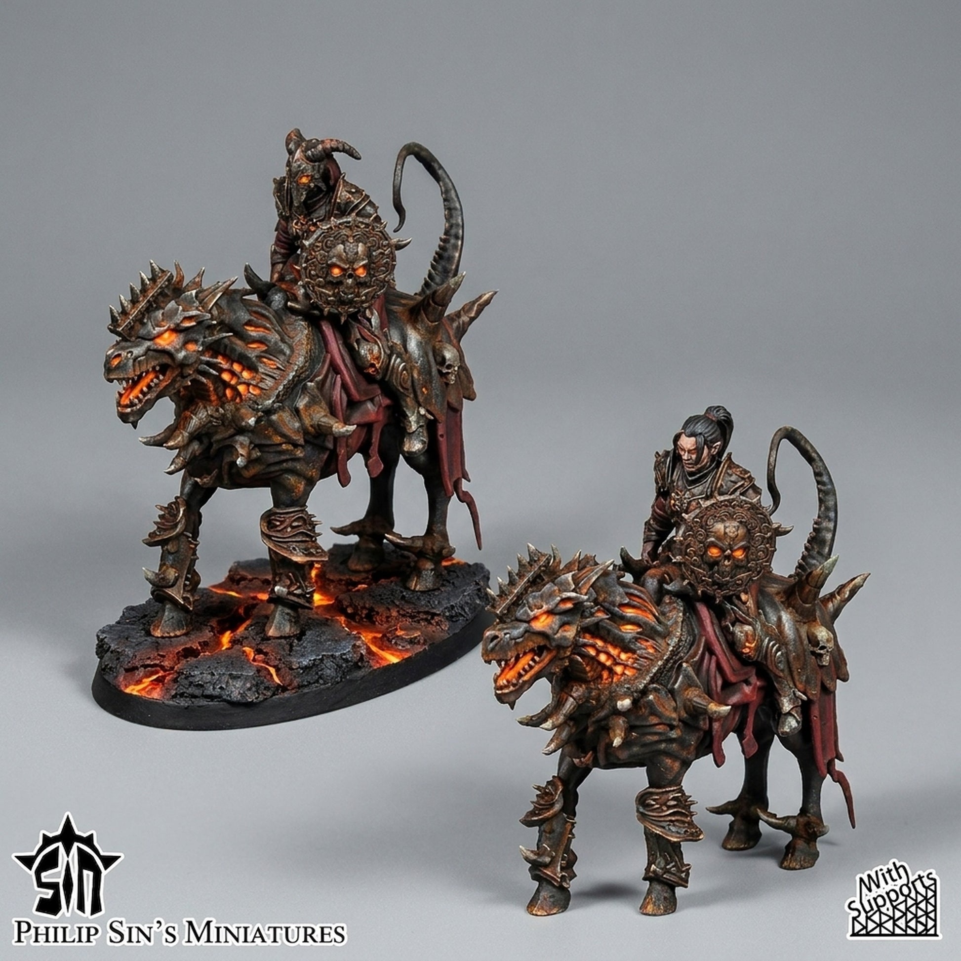 Miniatura Caballeros de la Guardia Oscura Reinos del Caos resina 32mm sin pintar - Drakholm