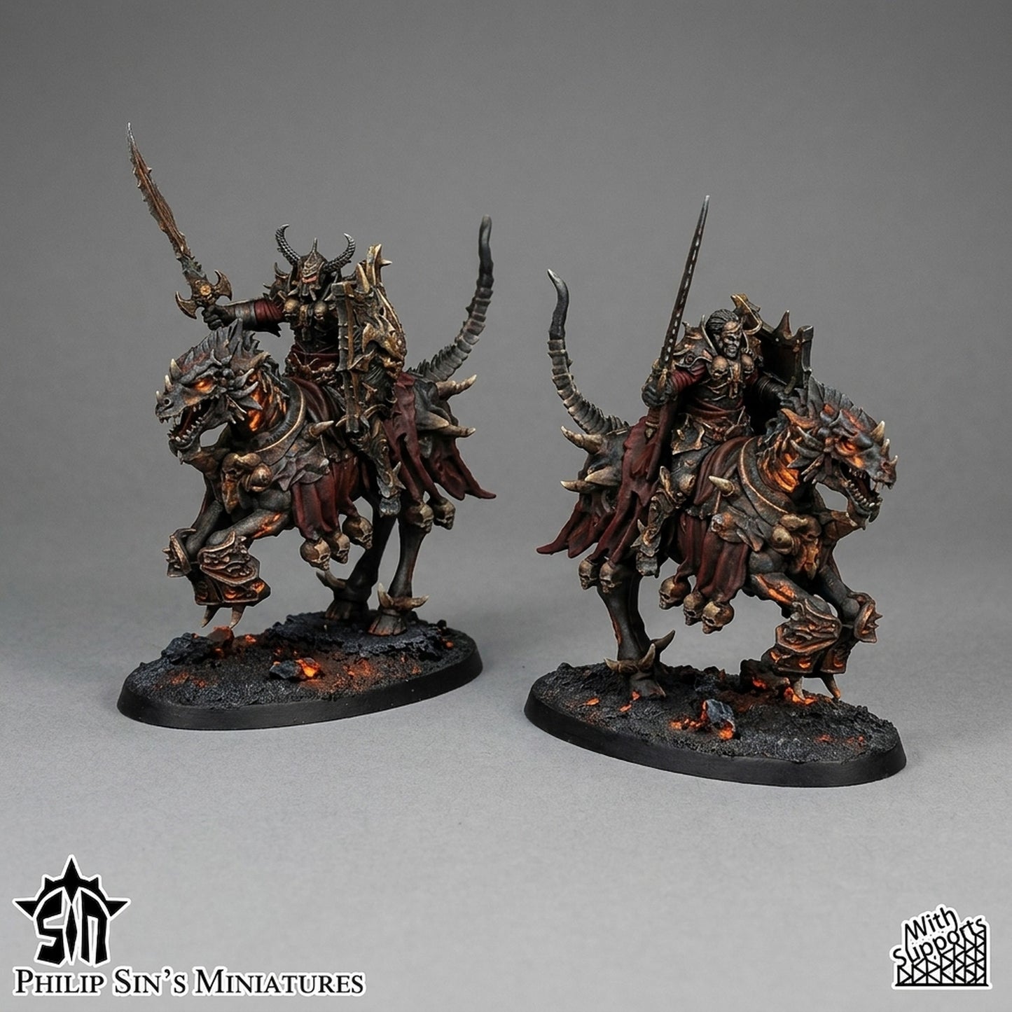 Miniatura Caballeros de la Guardia Oscura Reinos del Caos resina 32mm sin pintar - Drakholm