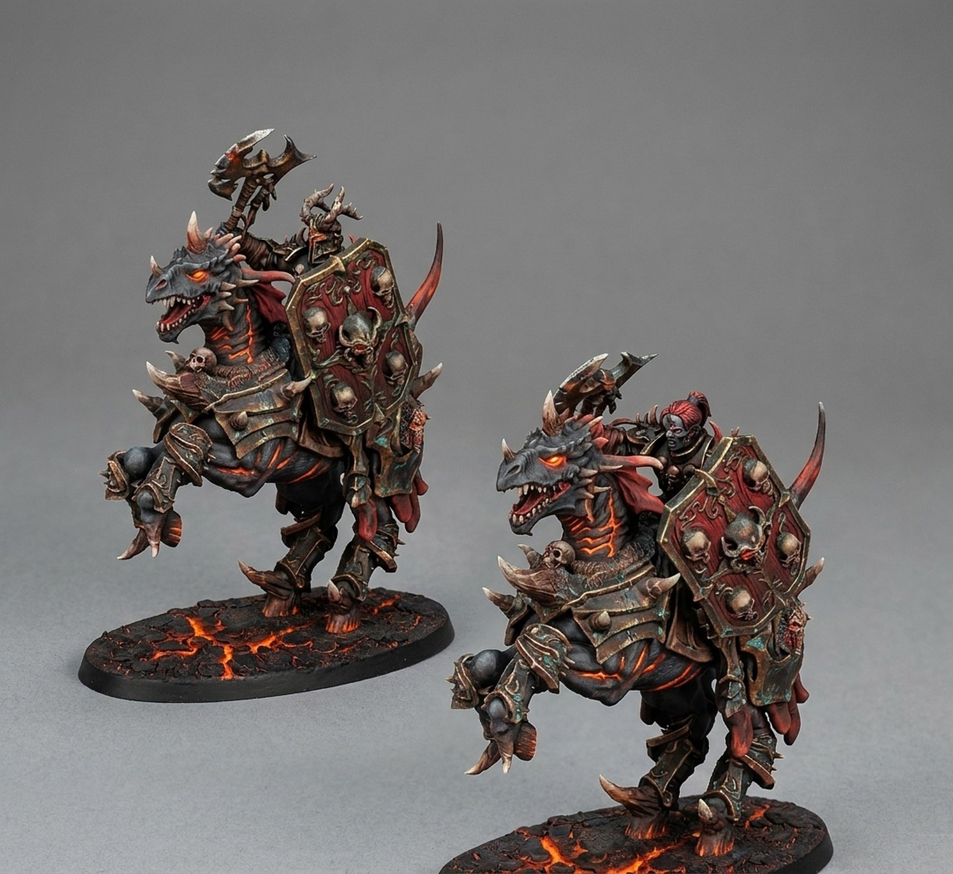Miniatura Caballeros de la Guardia Oscura Reinos del Caos resina 32mm sin pintar - Drakholm