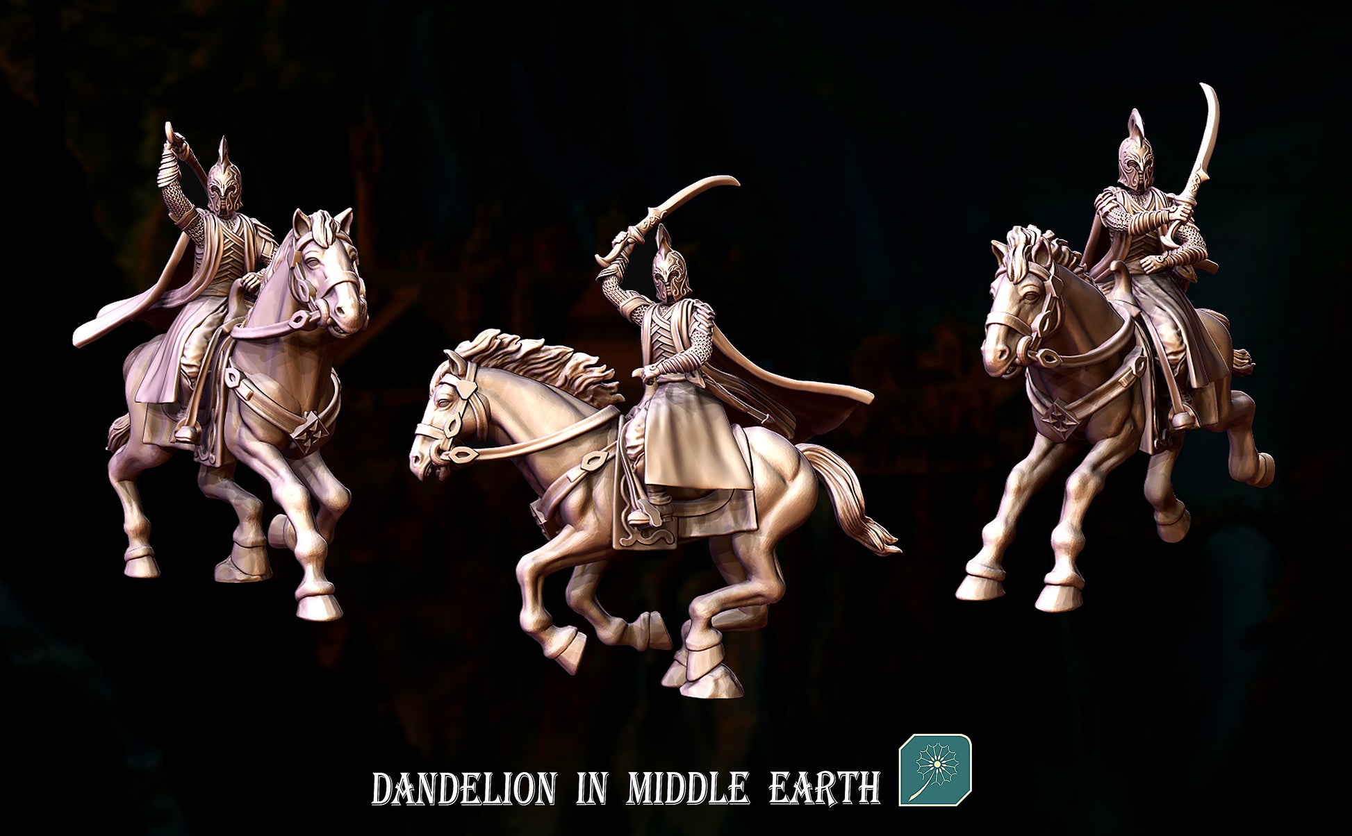 Miniatura Jinete de Élite de Rivendel (Espadachín y Arquero) Rivendel resina 32mm - Drakholm