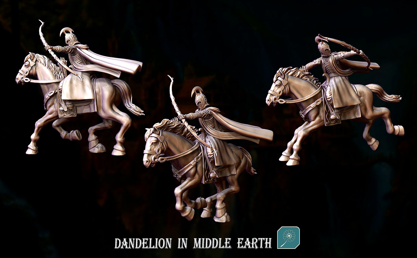 Miniatura Jinete de Élite de Rivendel (Espadachín y Arquero) Rivendel resina 32mm - Drakholm