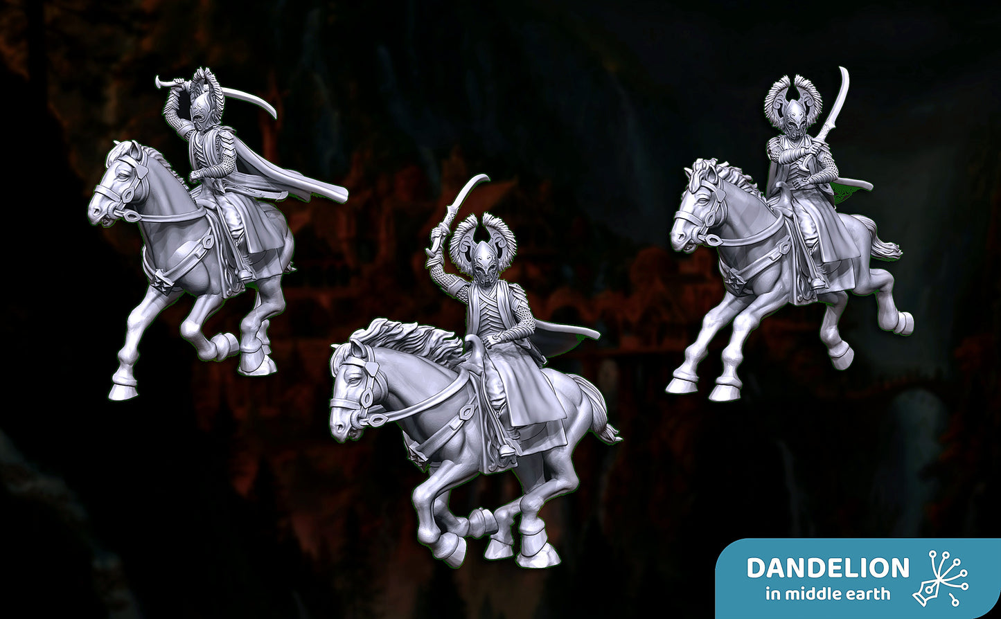 Miniatura Jinete de Élite de Rivendel (Espadachín y Arquero) Rivendel resina 32mm - Drakholm