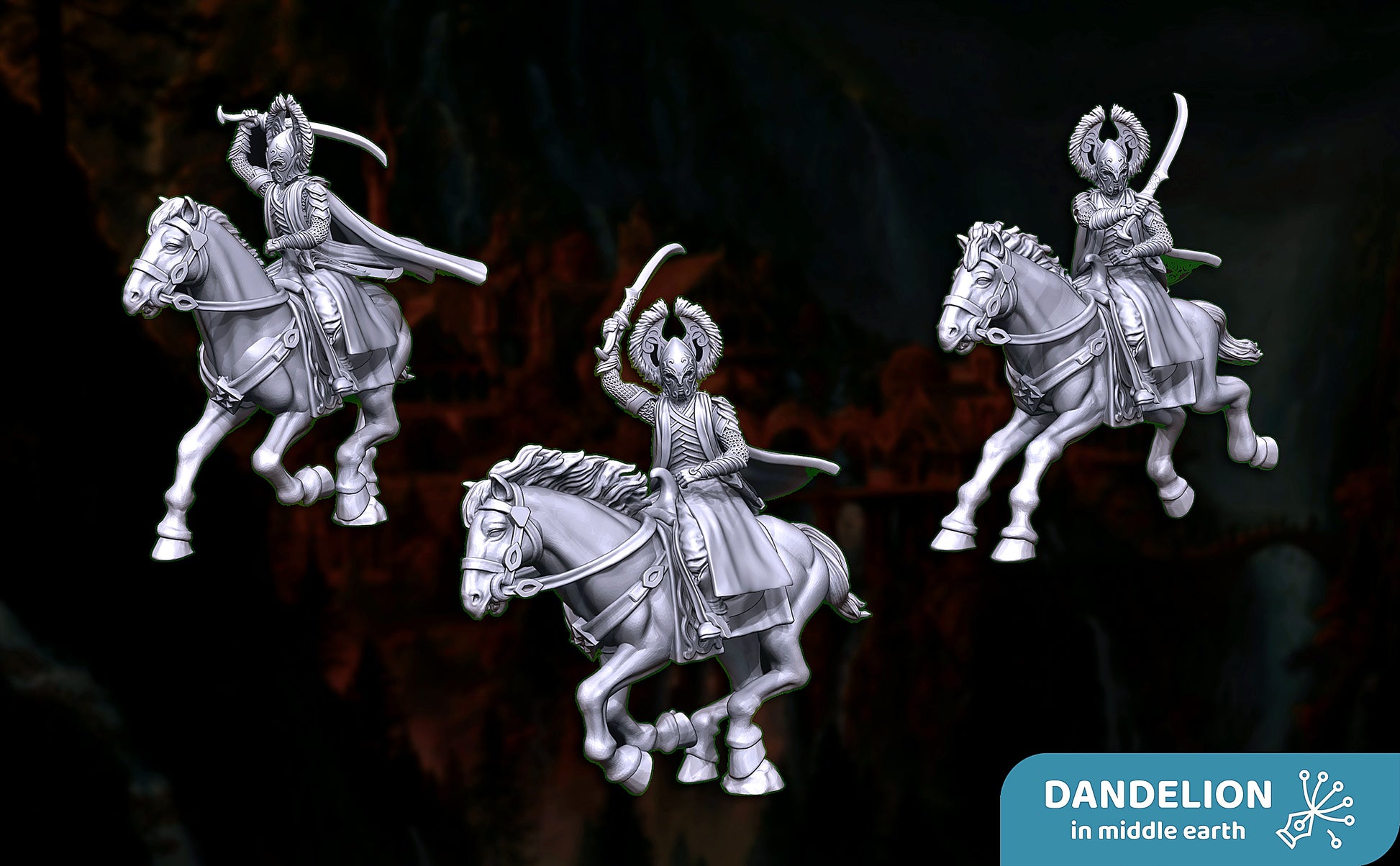 Miniatura Jinete de Élite de Rivendel (Espadachín y Arquero) Rivendel resina 32mm - Drakholm