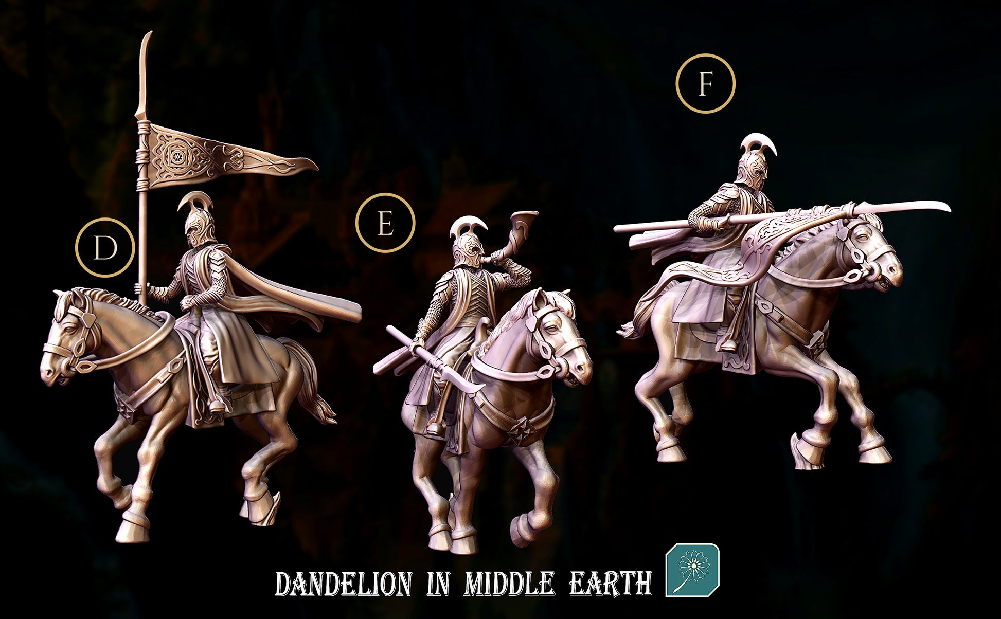 Miniatura Jinete de Rivendel (Lancero y Portaestandarte) Rivendel resina 32mm - Drakholm