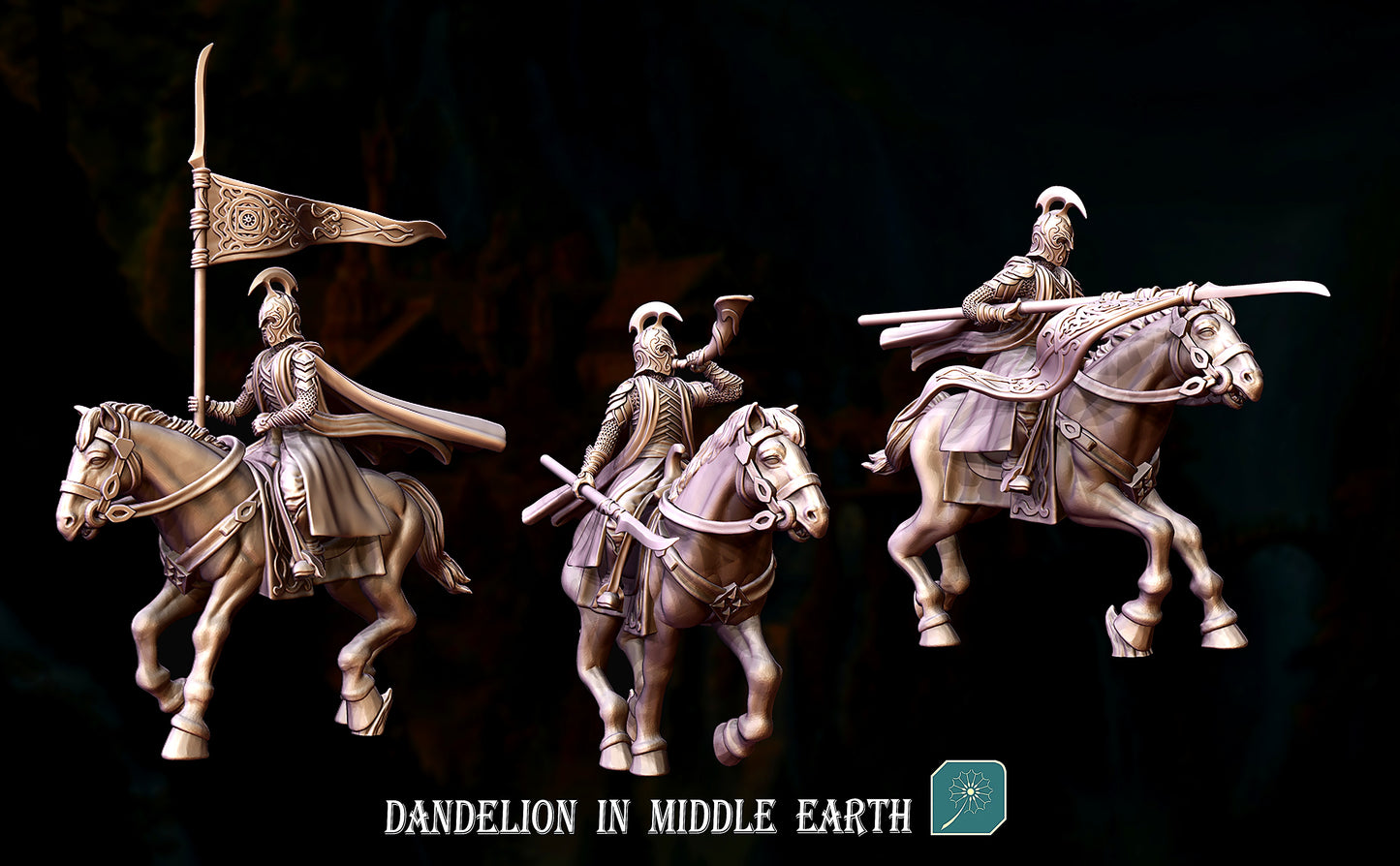 Miniatura Jinete de Rivendel (Lancero y Portaestandarte) Rivendel resina 32mm - Drakholm