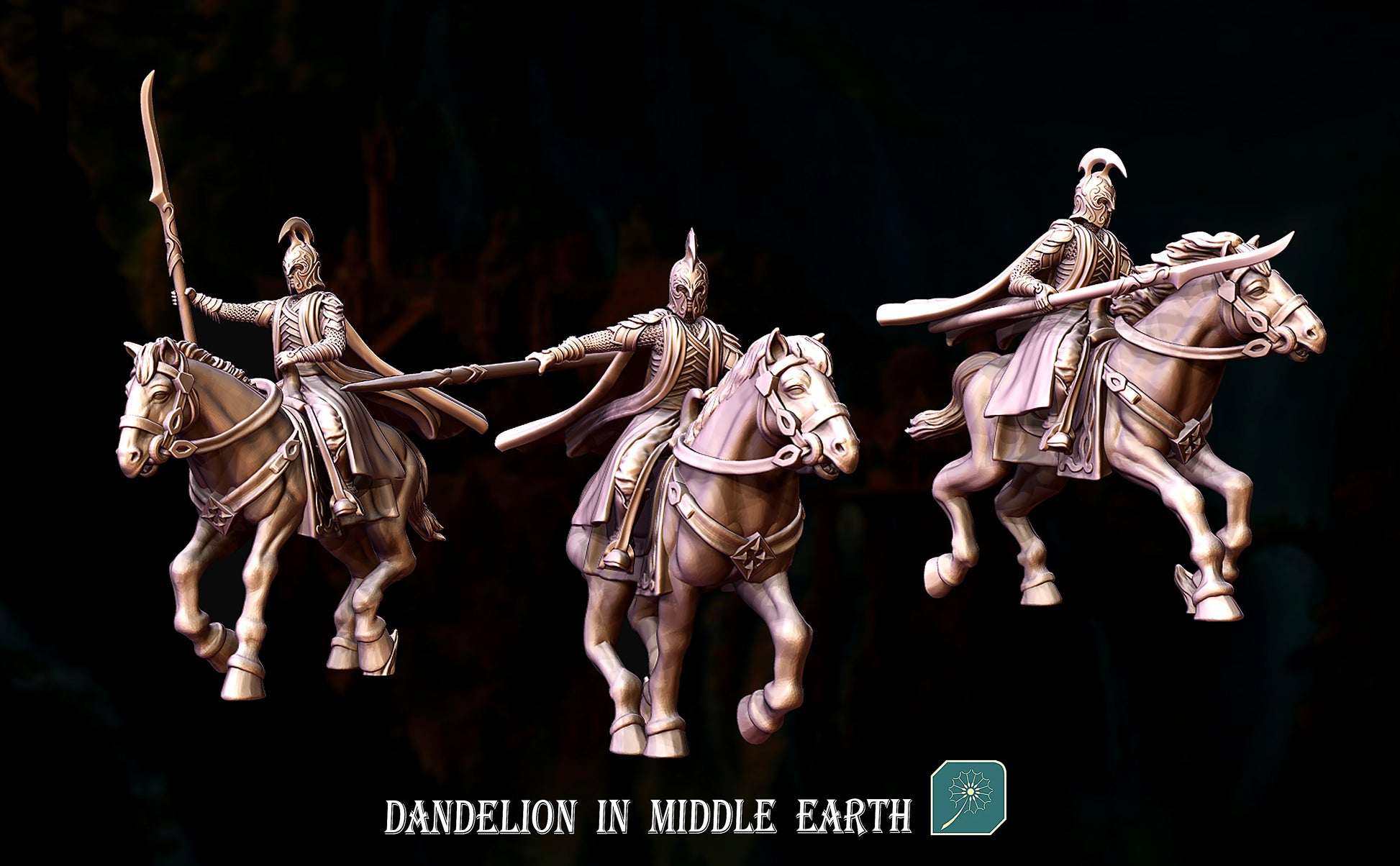 Miniatura Jinete de Rivendel (Lancero y Portaestandarte) Rivendel resina 32mm - Drakholm