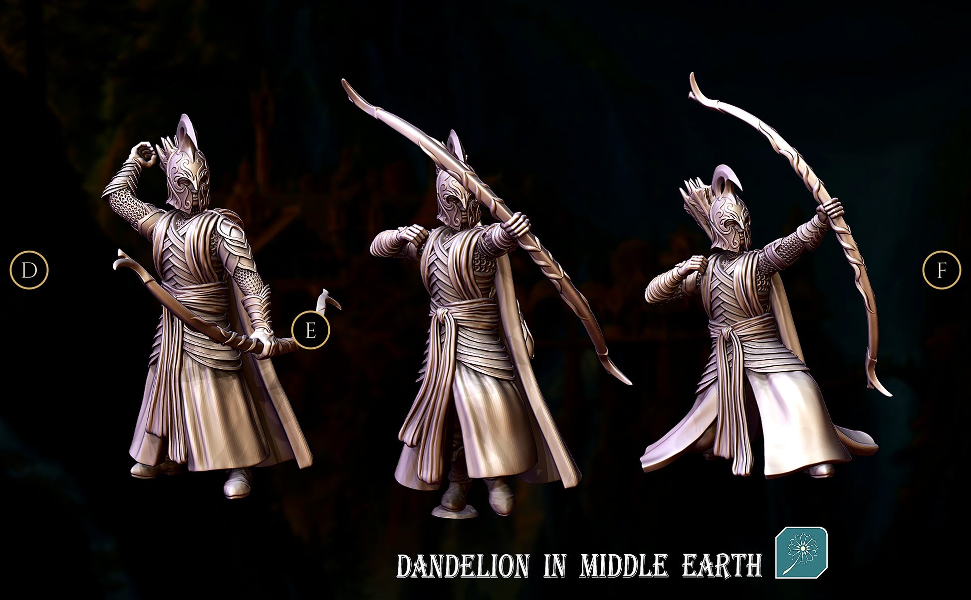Miniatura Elfo de Rivendel (Arquero) Rivendel resina 32mm - Drakholm