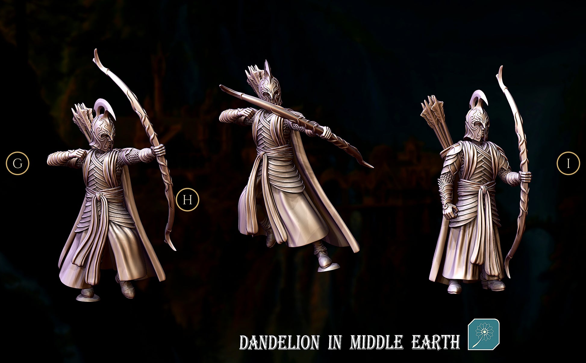 Miniatura Elfo de Rivendel (Arquero) Rivendel resina 32mm - Drakholm