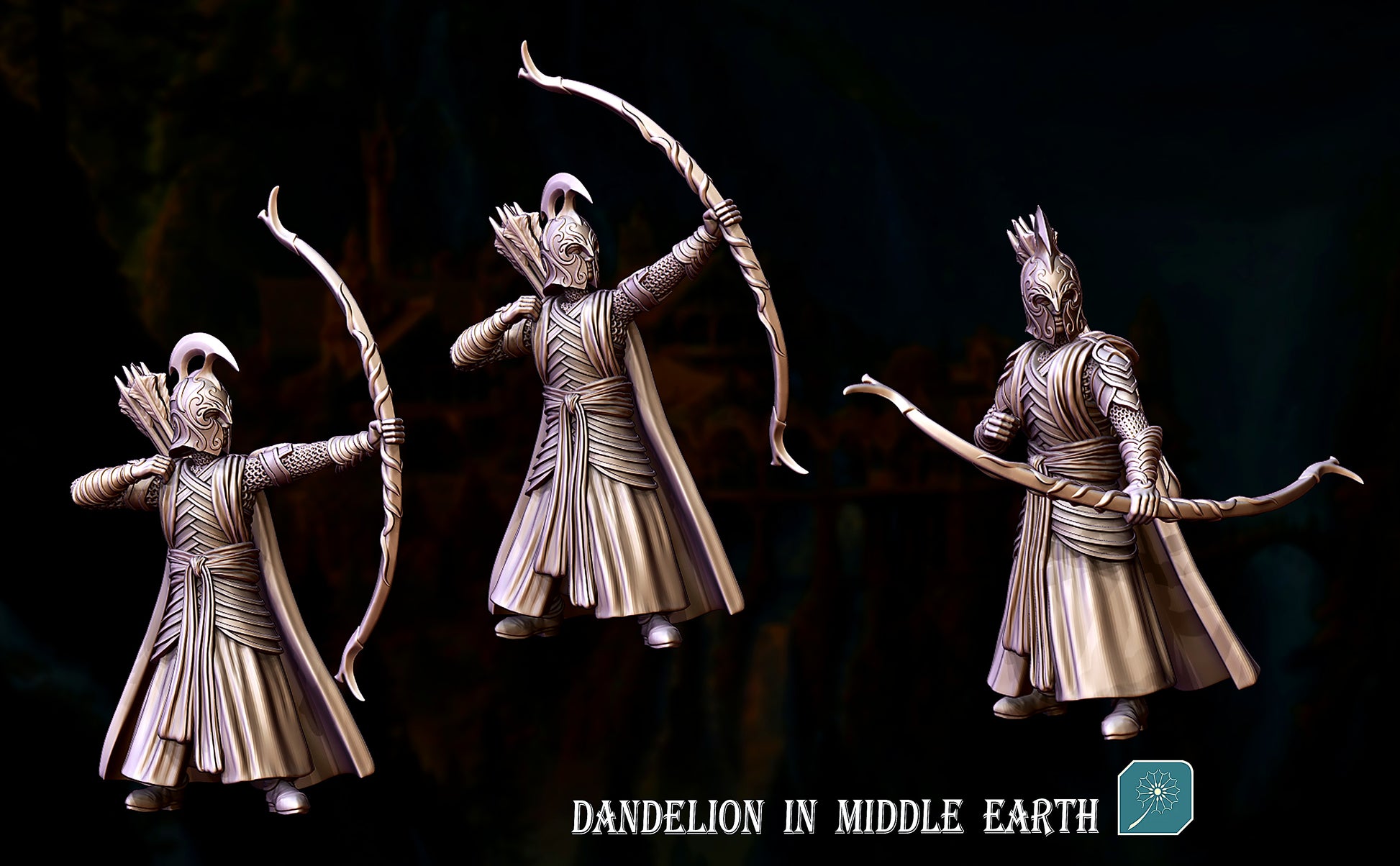 Miniatura Elfo de Rivendel (Arquero) Rivendel resina 32mm - Drakholm