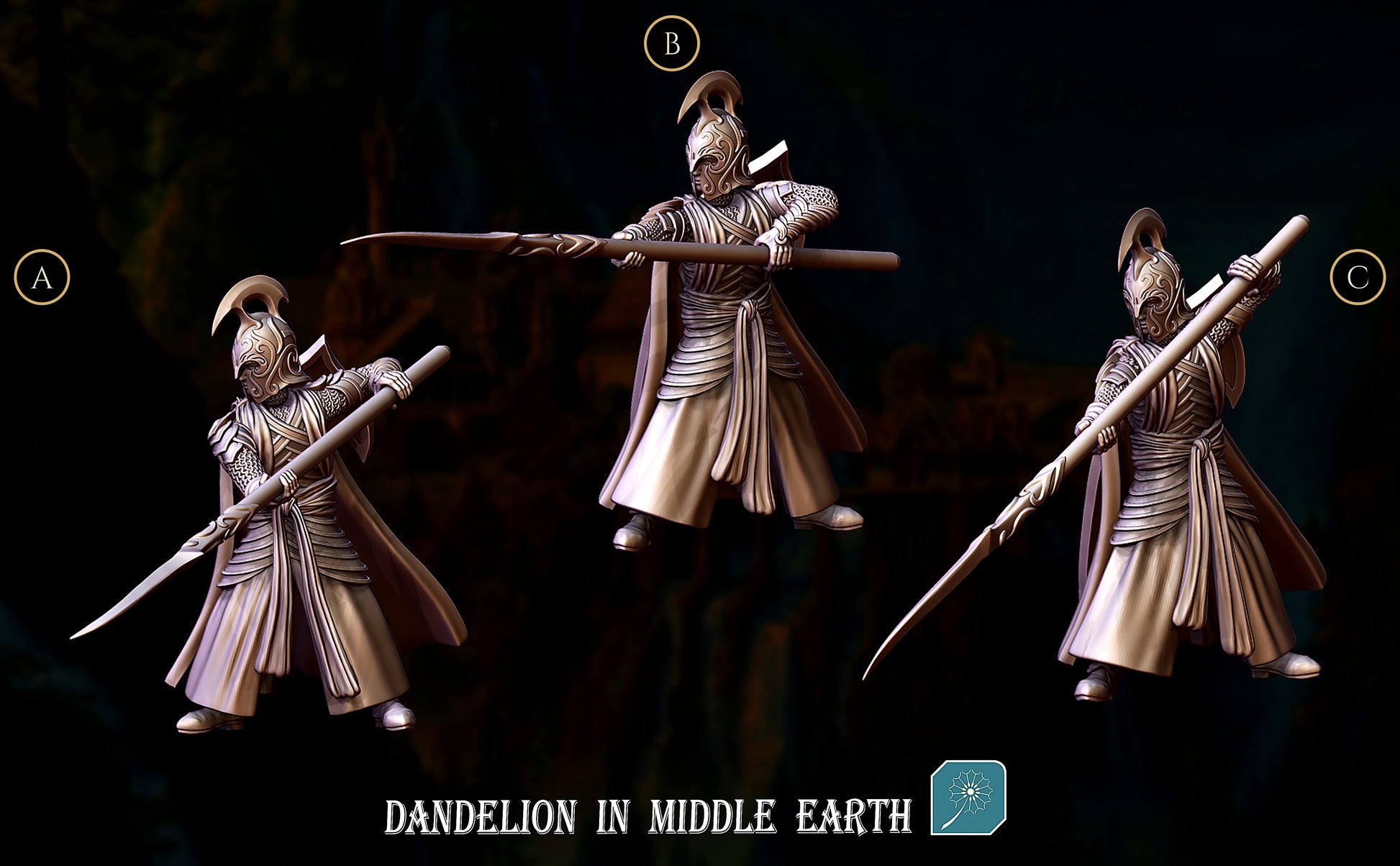 Miniatura Elfo de Rivendel (Lancero de Élite) Rivendel resina 32mm - Drakholm