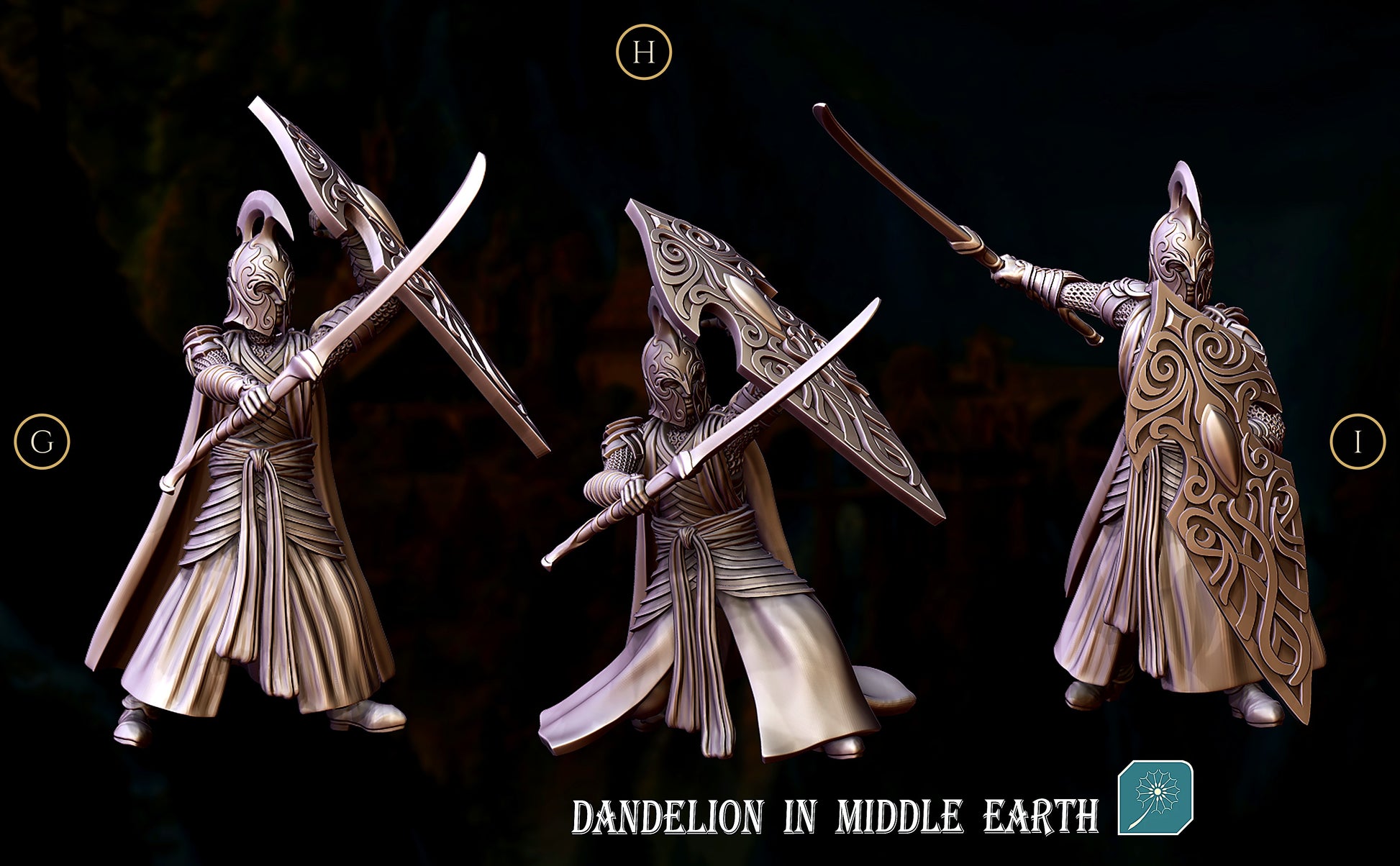 Miniatura Elfo de Rivendel (Guja con Escudo) Rivendel resina 32mm - Drakholm