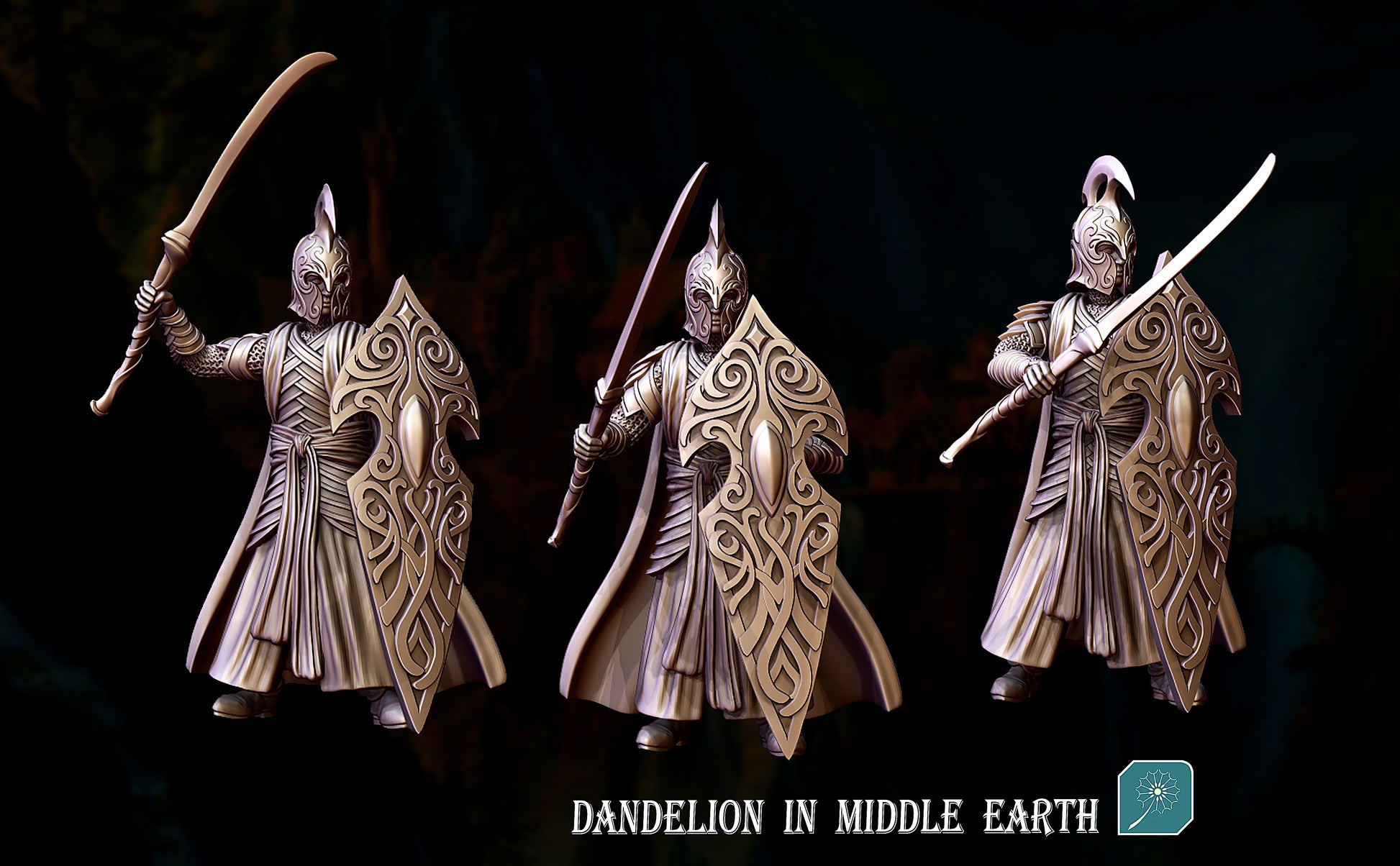 Miniatura Elfo de Rivendel (Guja con Escudo) Rivendel resina 32mm - Drakholm