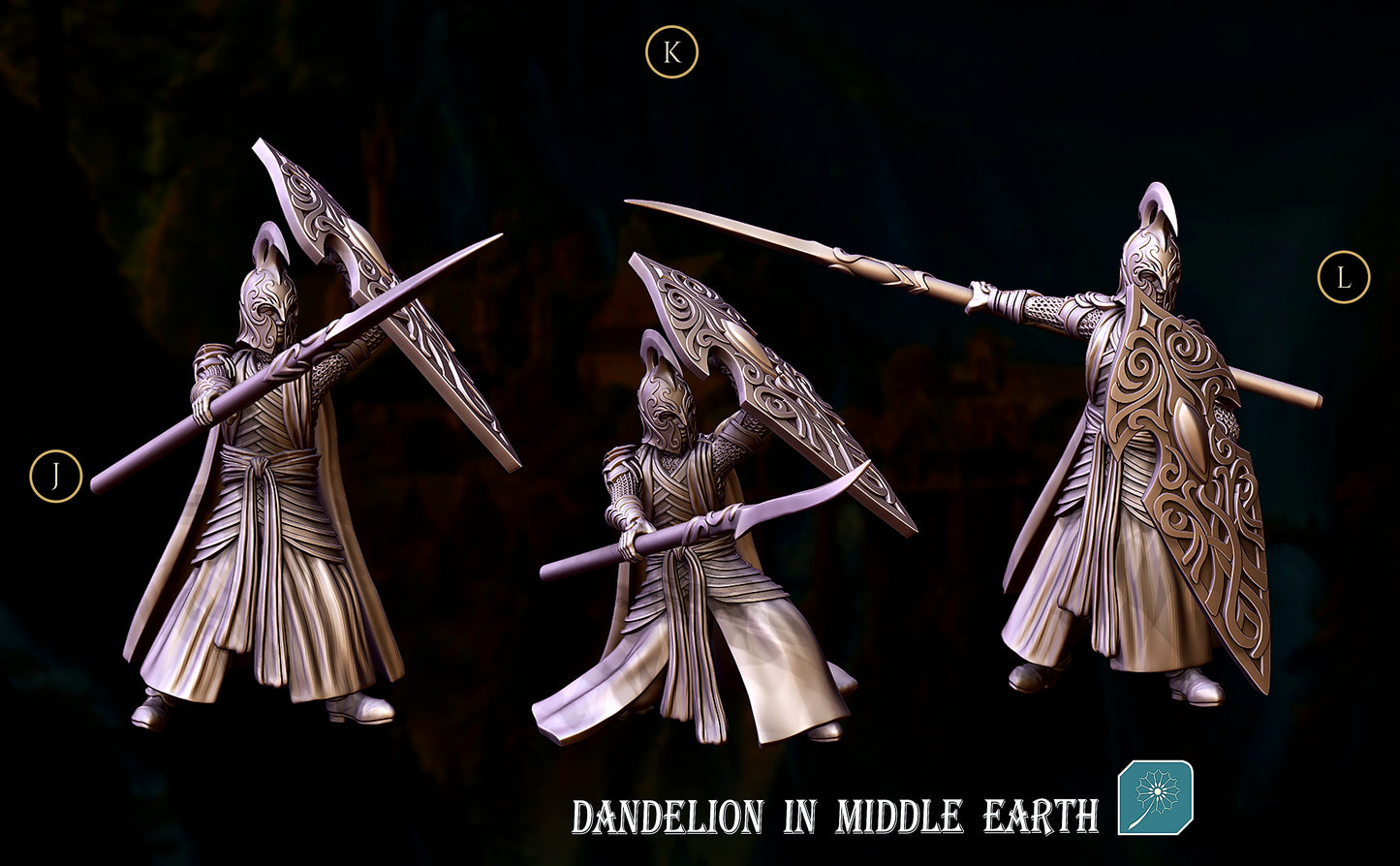 Miniatura Elfo de Rivendel (Lancero con Escudo) Rivendel resina 32mm - Drakholm