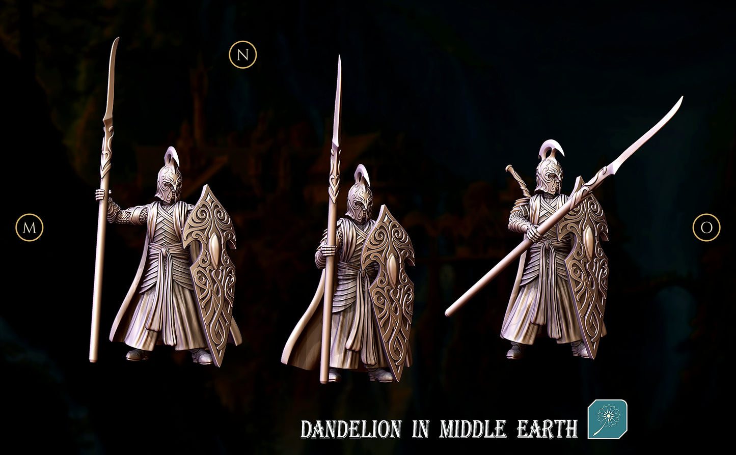 Miniatura Elfo de Rivendel (Lancero con Escudo) Rivendel resina 32mm - Drakholm