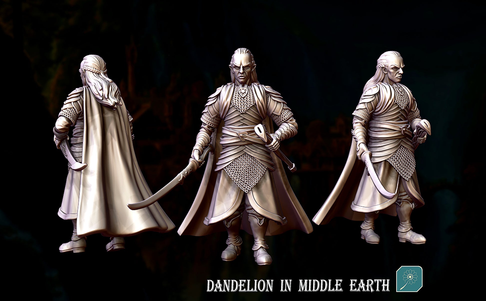 Miniatura Elrond a Pie Rivendel resina 32mm - Drakholm