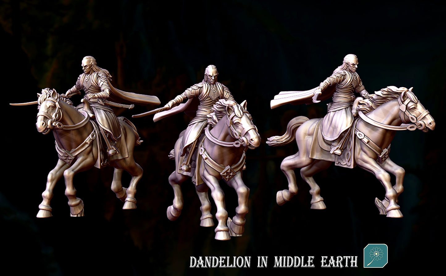 Miniatura Elrond a Caballo Rivendel resina 32mm - Drakholm