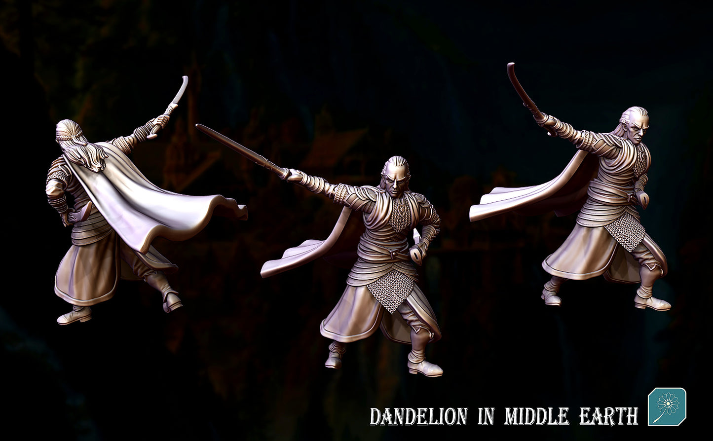 Miniatura Elrond Atacando Rivendel resina 32mm - Drakholm
