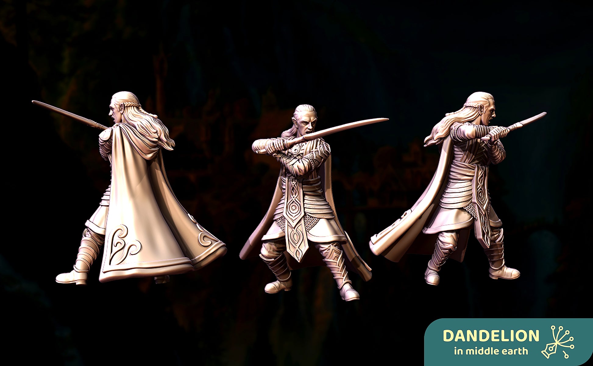 Miniatura Guardia de Glorfindel sin Yelmo Rivendel resina 32mm - Drakholm