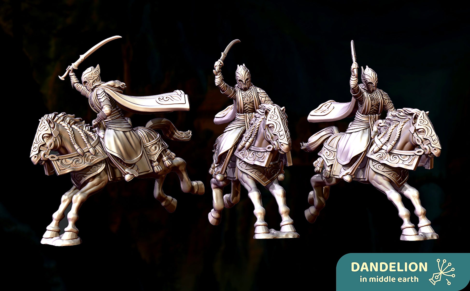 Miniatura Glorfindel a Caballo Rivendel resina 32mm - Drakholm