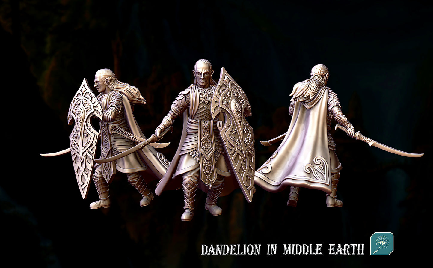 Miniatura Glorfindel con Espada y Escudo Rivendel resina 32mm - Drakholm