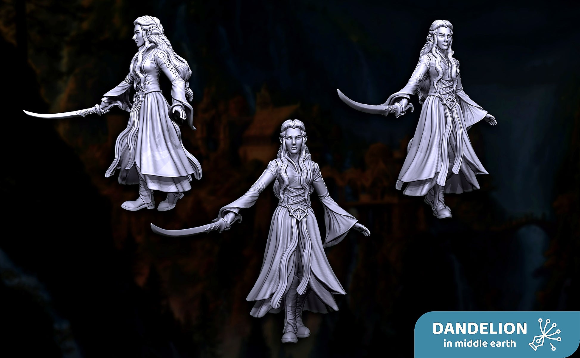 Miniatura Dama Noble de Rivendel Rivendel resina 32mm - Drakholm