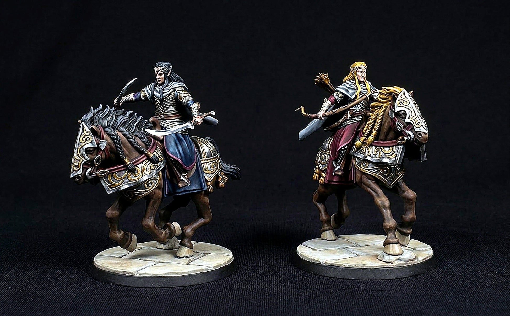 Miniatura Elladan y Elrohir, Príncipes Gemelos de Rivendel Rivendel resina 32mm - Drakholm