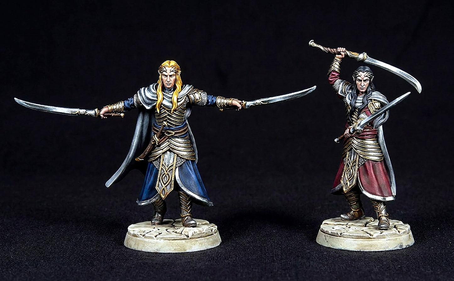 Miniatura Elladan y Elrohir, Príncipes Gemelos de Rivendel Rivendel resina 32mm - Drakholm