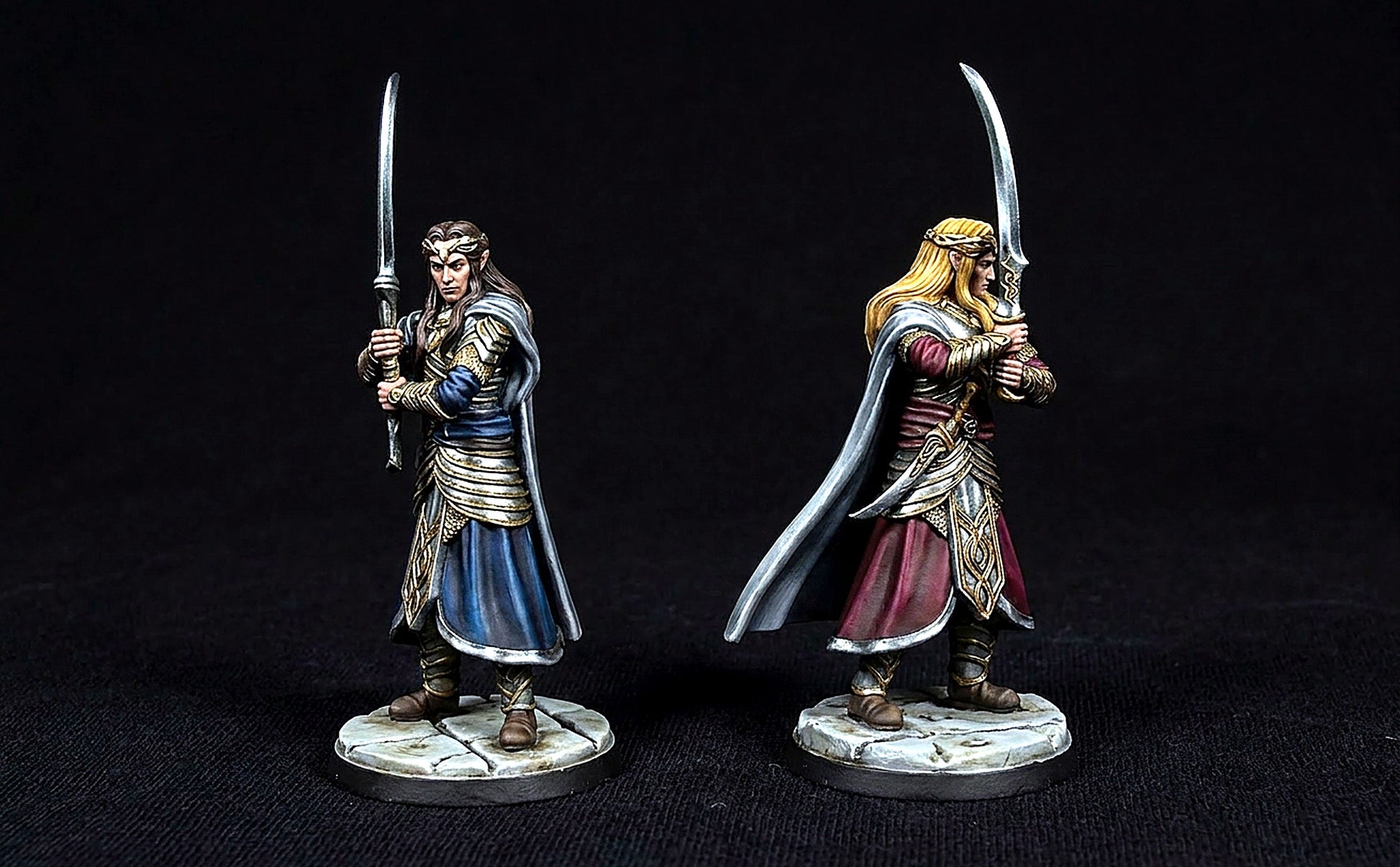Miniatura Elladan y Elrohir, Príncipes Gemelos de Rivendel Rivendel resina 32mm - Drakholm