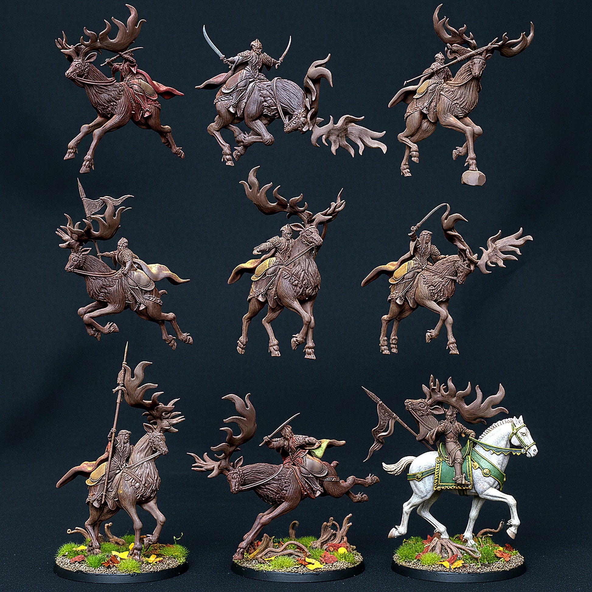 Miniatura Caballería Élfica del Bosque Negro (Alce) Bosque Negro resina 32mm - Drakholm