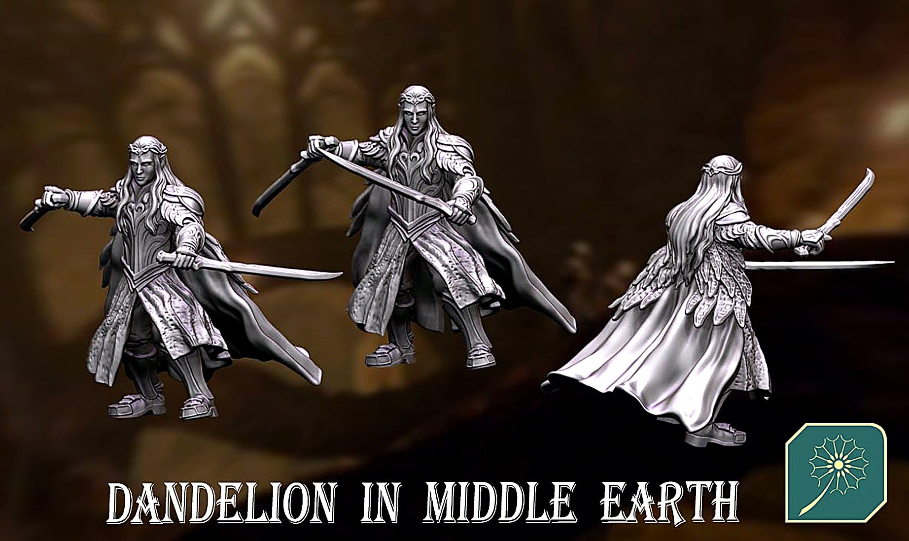 Miniatura Thranduil, Rey Élfico del Bosque Negro Bosque Negro resina 32mm - Drakholm