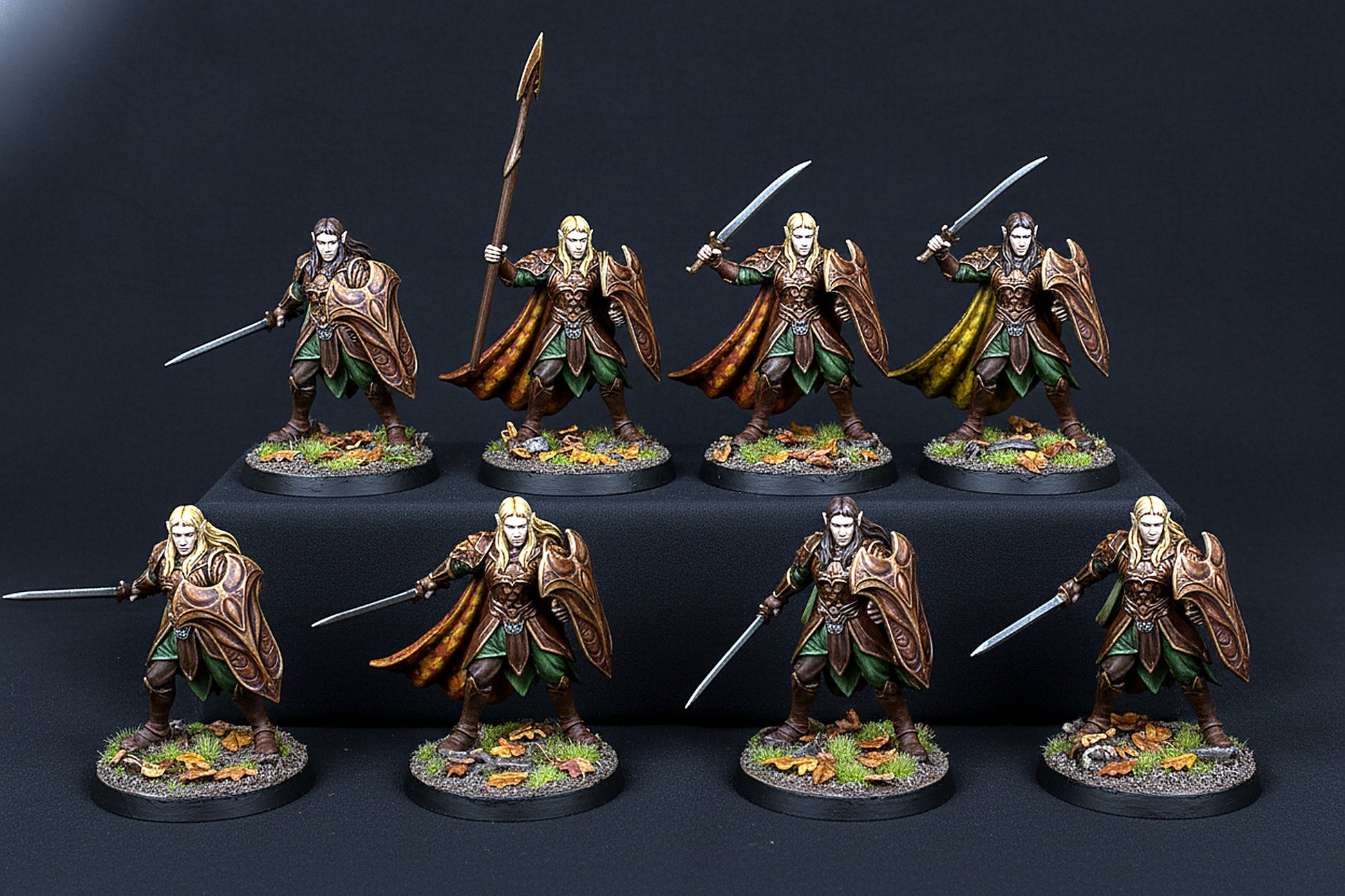 Miniatura Guardia Real Élfica del Bosque Negro con Espada y Escudo Bosque Negro resina 32mm - Drakholm
