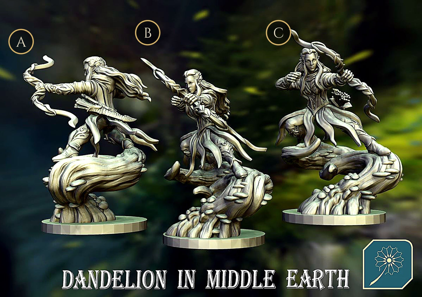 Miniatura Capitán Elfo del Bosque Negro Bosque Negro resina 32mm - Drakholm
