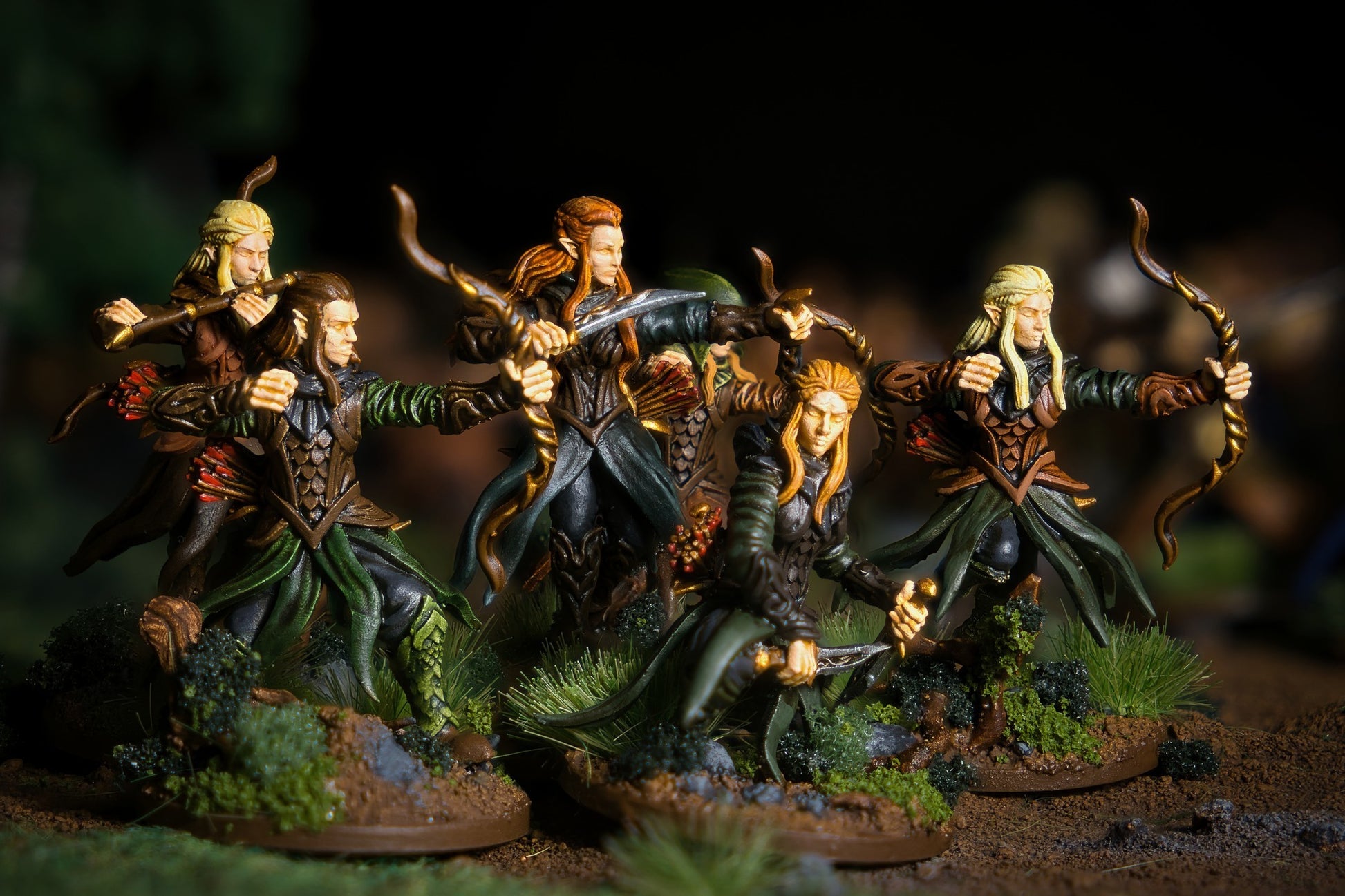 Miniatura Cazador Elfo del Bosque Negro Bosque Negro resina 32mm - Drakholm