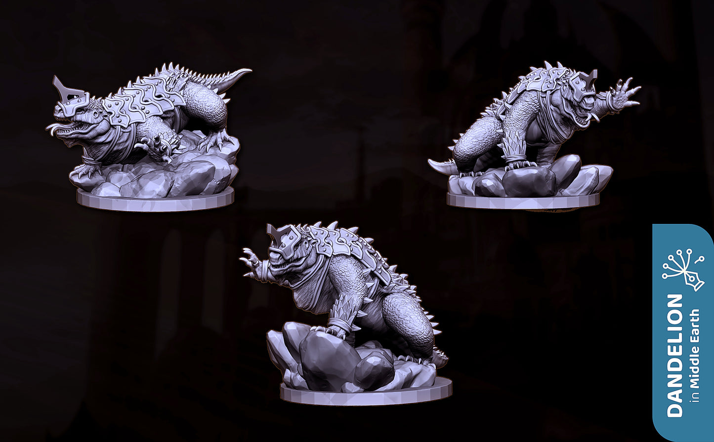 Miniatura Dragón de Tierra Acorazado (Rhûn) Rhûn resina 32mm - Drakholm
