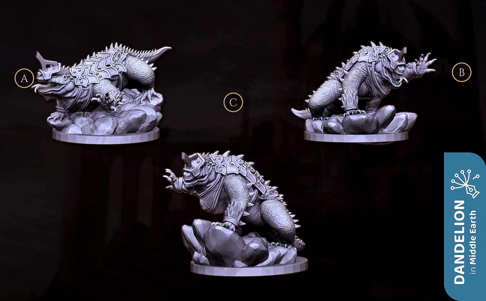 Miniatura Dragón de Tierra Acorazado (Rhûn) Rhûn resina 32mm - Drakholm