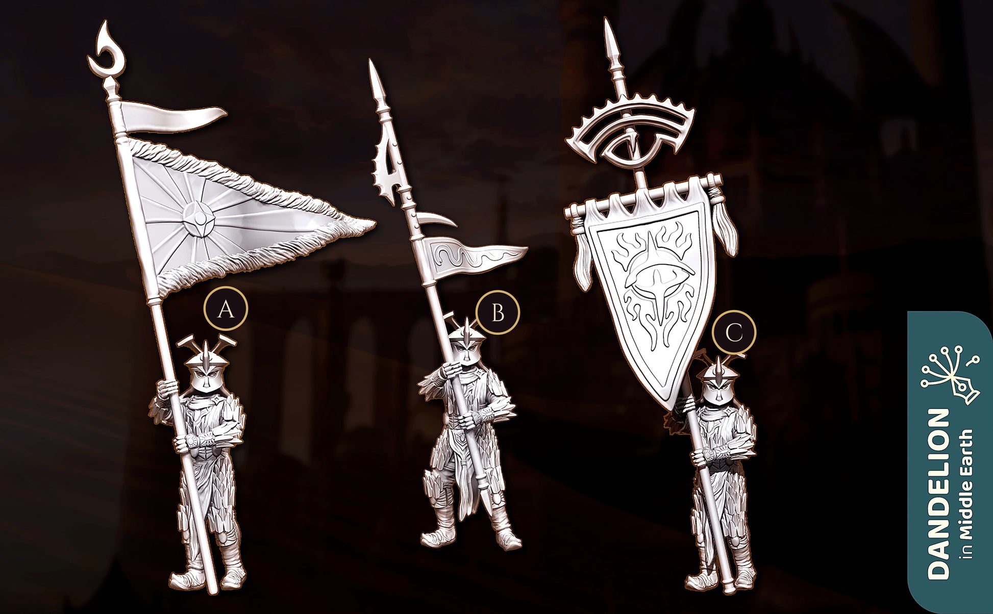 Miniatura Portaestandarte de Rhûn Rhûn resina 32mm - Drakholm