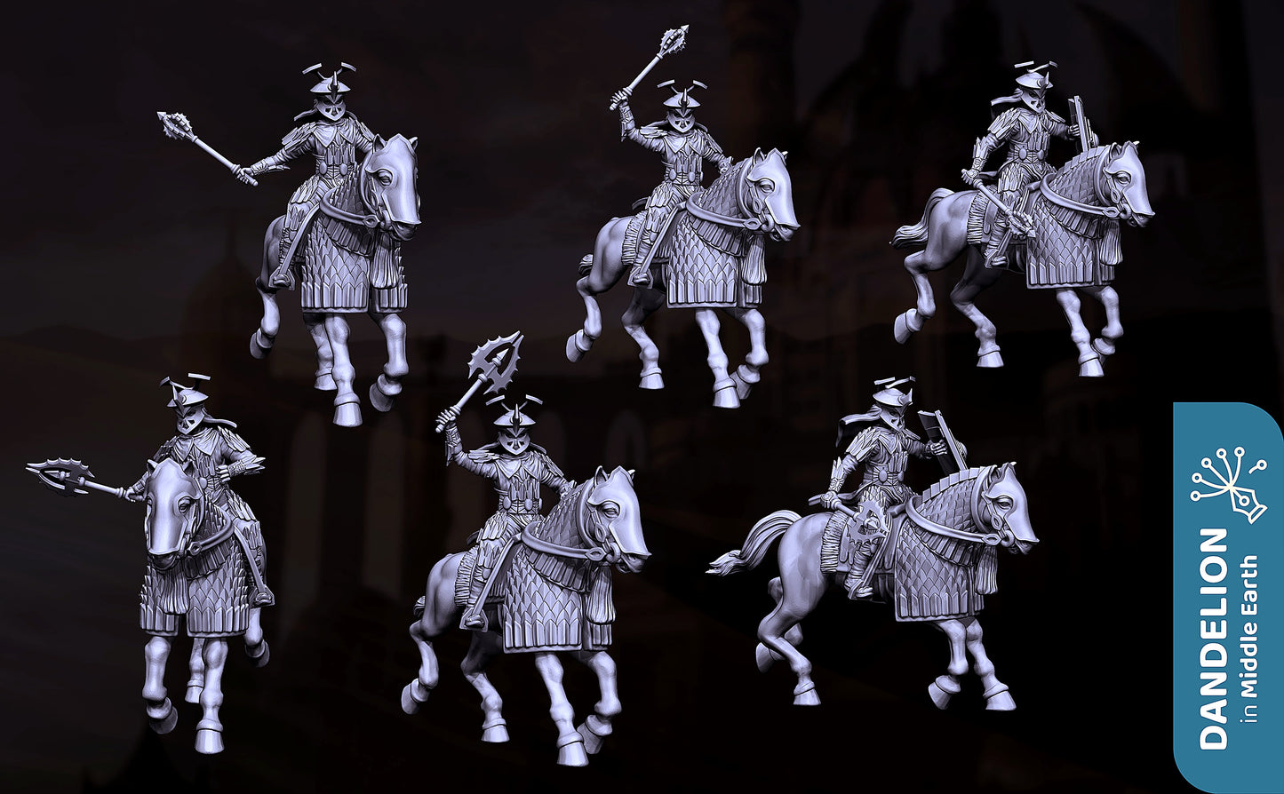 Miniatura Catafracto con Hacha y Maza (Rhûn) Rhûn resina 32mm - Drakholm