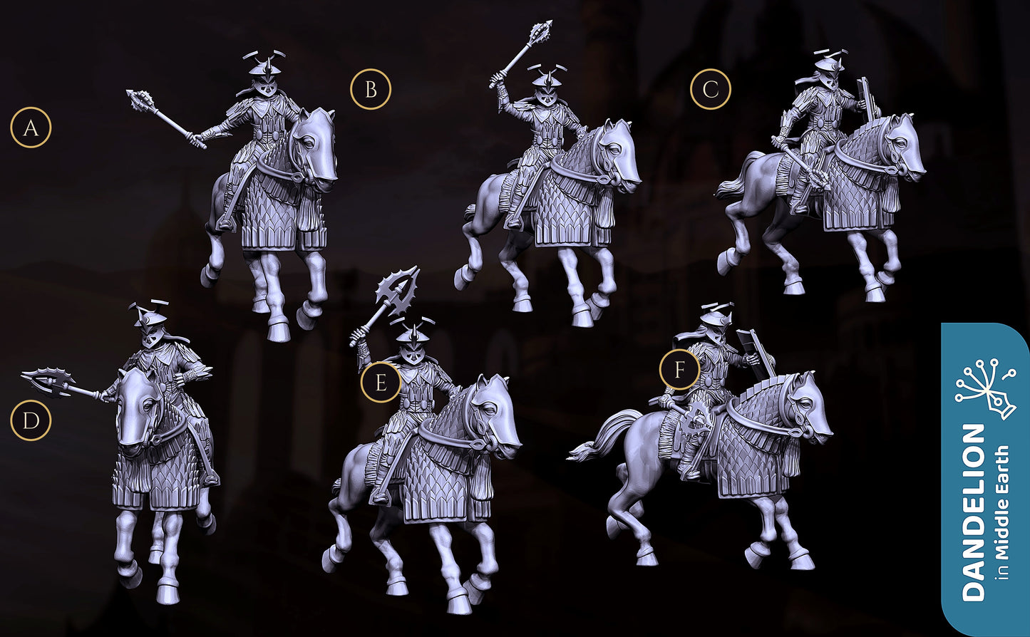 Miniatura Catafracto con Hacha y Maza (Rhûn) Rhûn resina 32mm - Drakholm