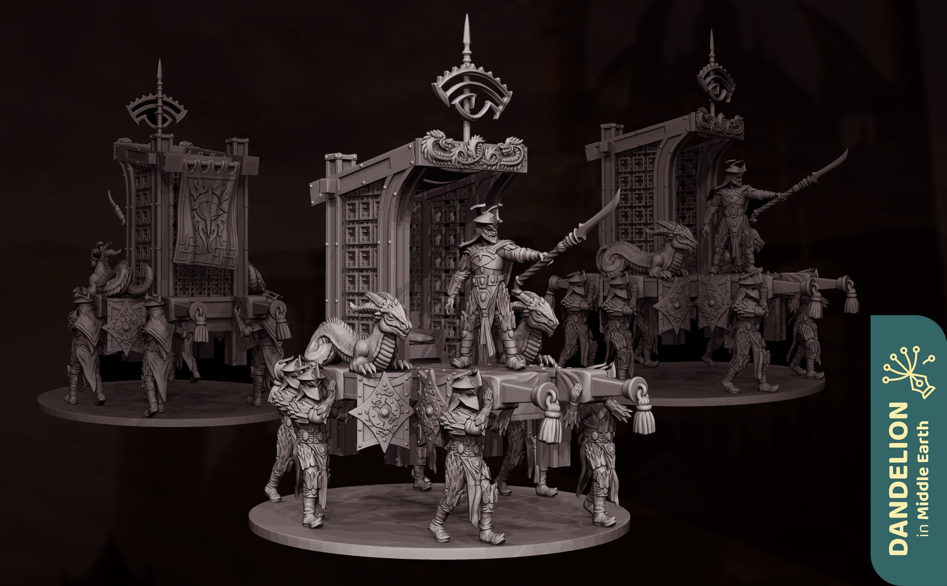 Miniatura Palanquín Easterling de Rhûn Rhûn resina 32mm - Drakholm