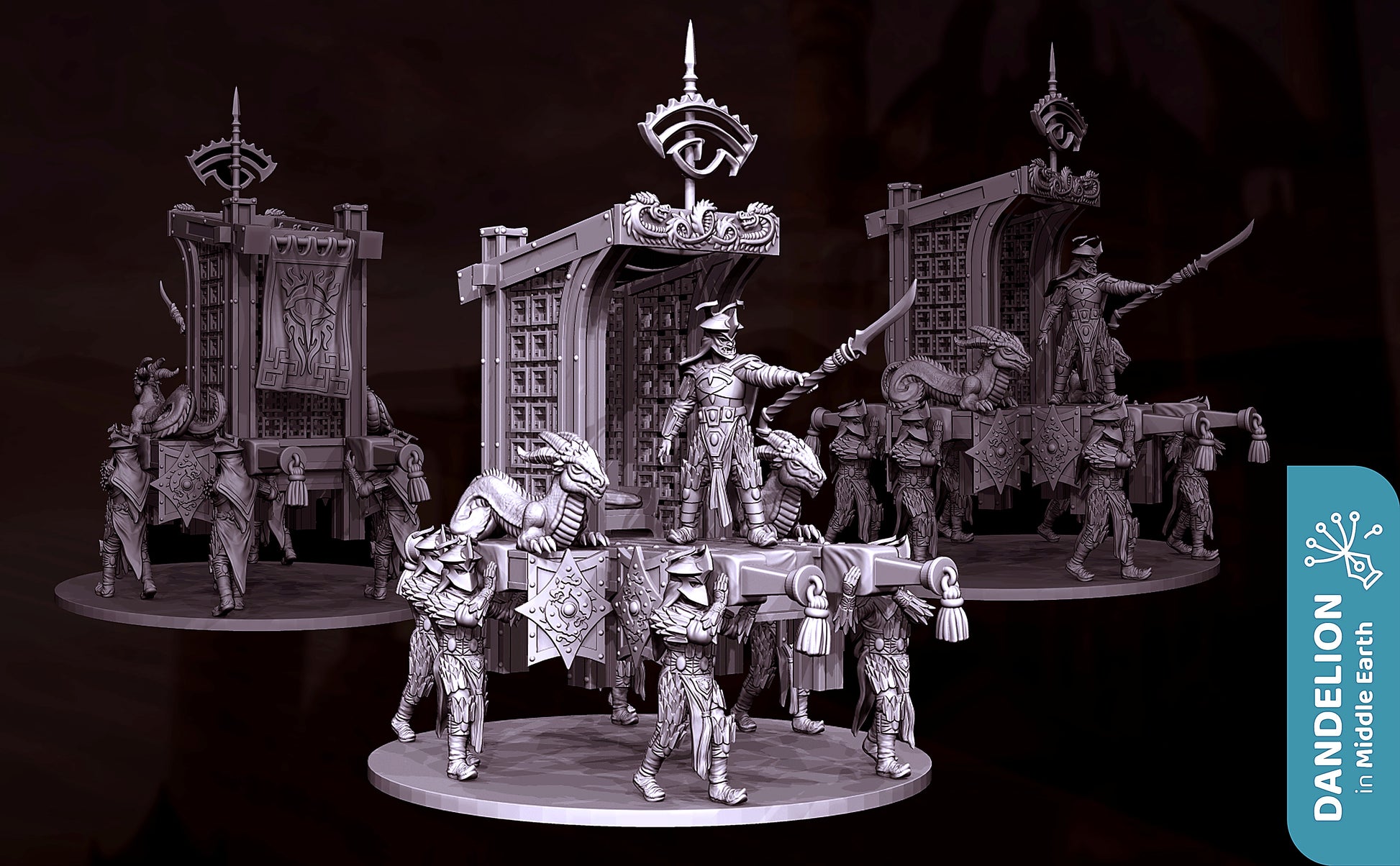 Miniatura Palanquín Easterling de Rhûn Rhûn resina 32mm - Drakholm