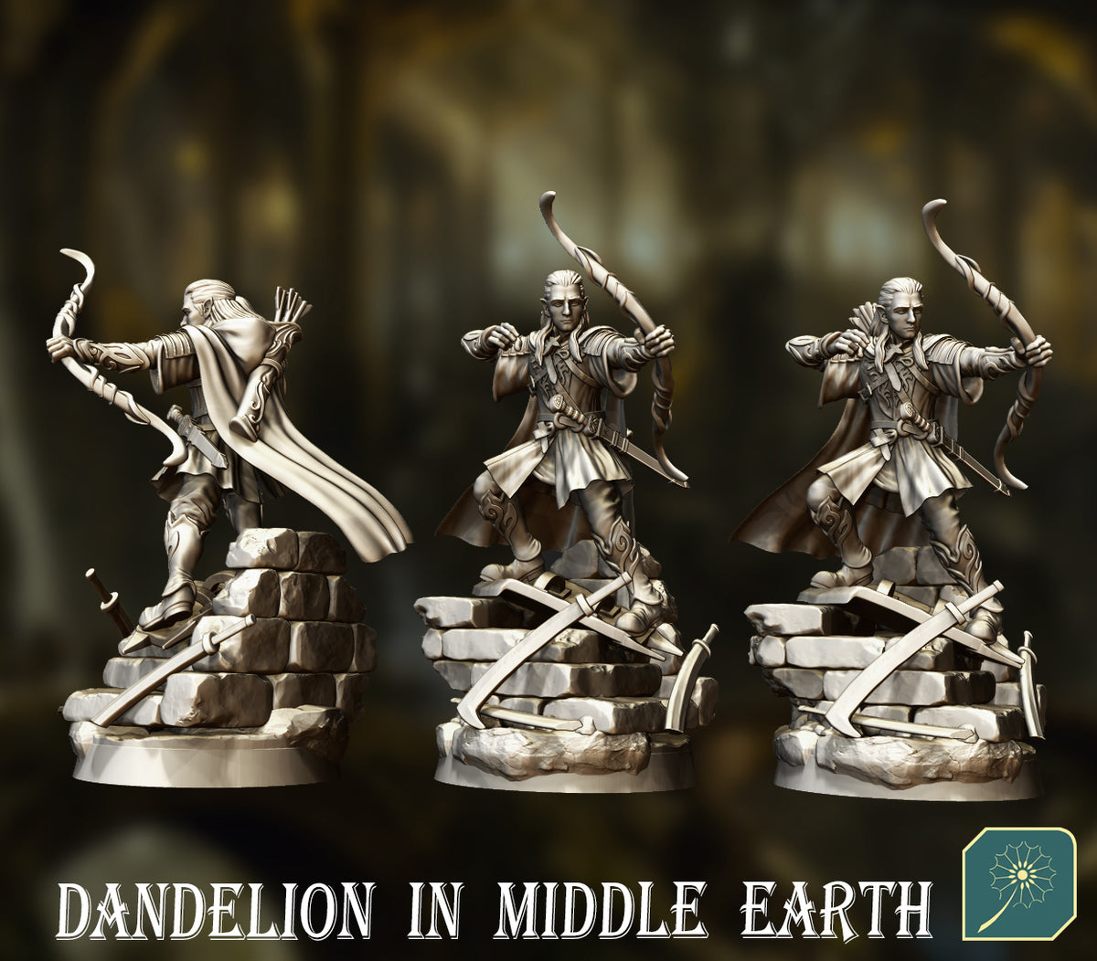 Príncipe Elfo Silvano, el Surfista del Escudo · La Comunidad del Anillo · Miniatura 28mm · Drakholm
