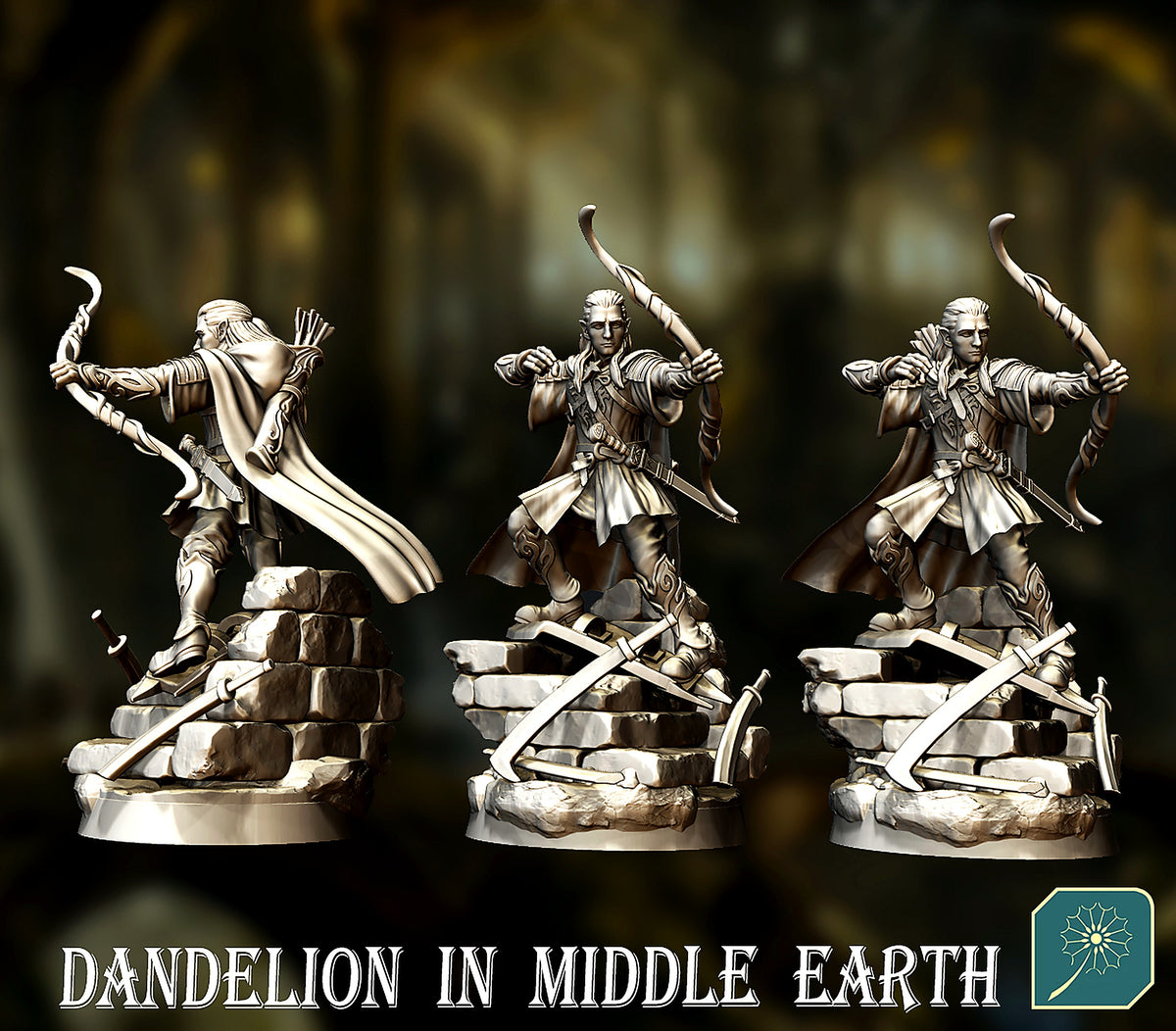 Príncipe Elfo Silvano, el Surfista del Escudo · La Comunidad del Anillo · Miniatura 28mm · Drakholm