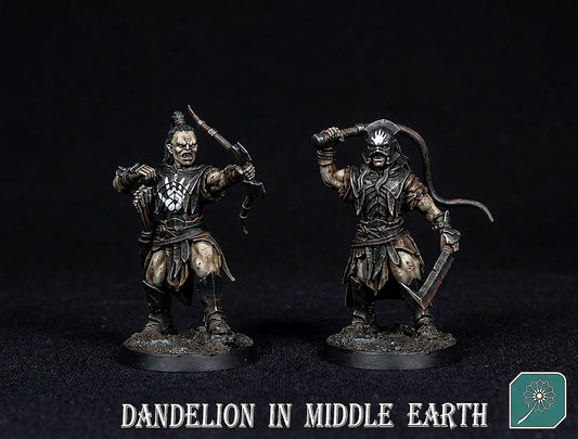 Miniatura Comandantes Uruk-hai de Isengard, Pack 2 (los poderosos capitanes) Isengard resina 32mm - Drakholm