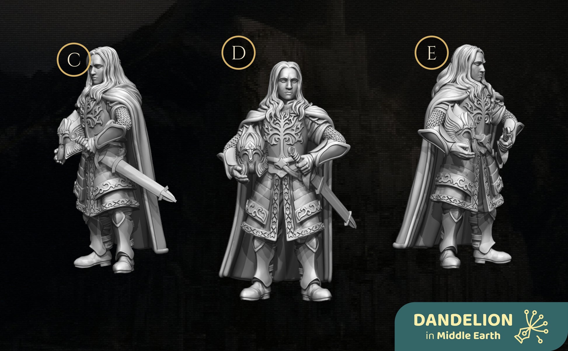 Miniatura Capitán de la Guardia de la Ciudadela y la Compañía Blanca de Gondor Gondor resina 32mm - Drakholm