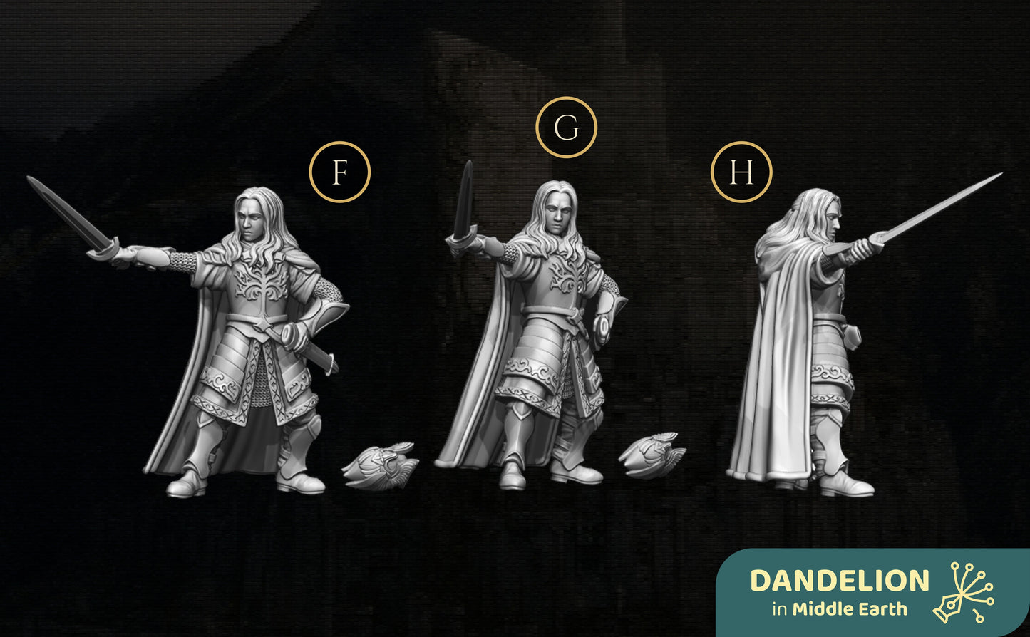 Miniatura Capitán de la Guardia de la Ciudadela y la Compañía Blanca de Gondor Gondor resina 32mm - Drakholm