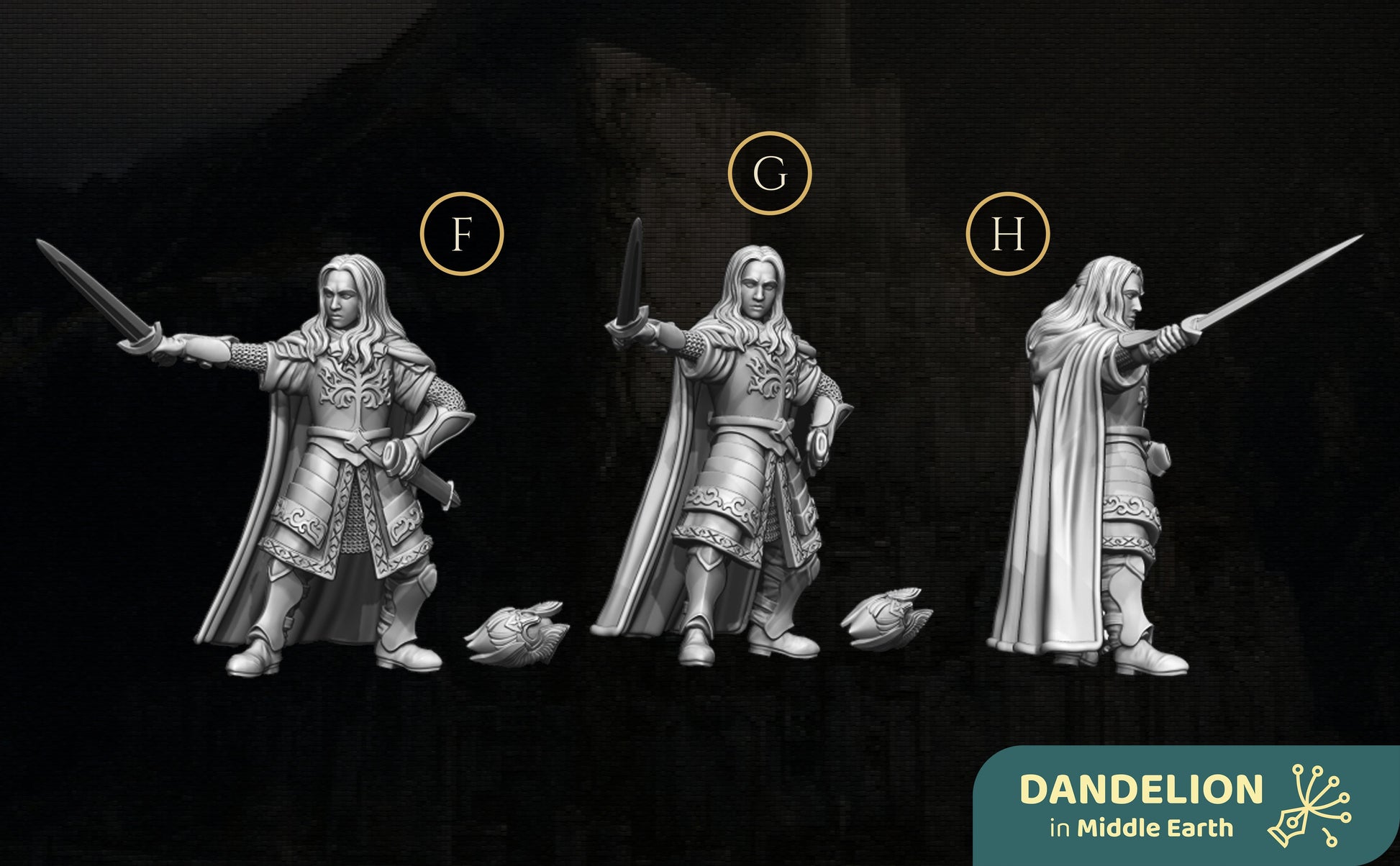 Miniatura Capitán de la Guardia de la Ciudadela y la Compañía Blanca de Gondor Gondor resina 32mm - Drakholm
