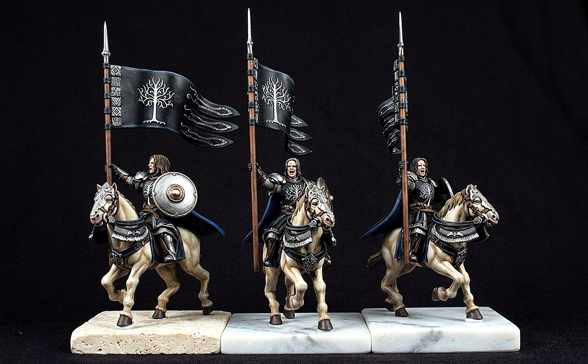 Miniatura Capitán de la Torre de Ecthelion de Minas Tirith (a pie y montado) Gondor resina 32mm - Drakholm