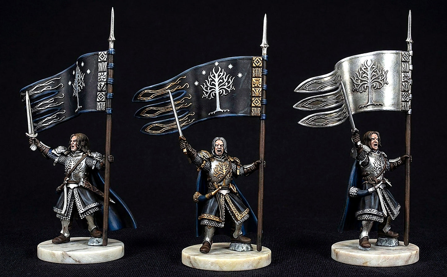 Miniatura Capitán de la Torre de Ecthelion de Minas Tirith (a pie y montado) Gondor resina 32mm - Drakholm
