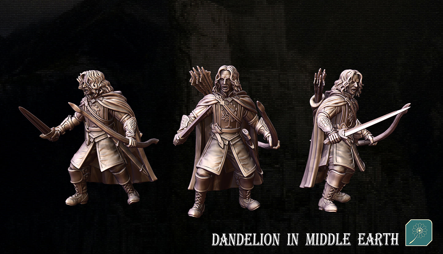 Miniatura Capitán de los Montaraces de Ithilien (Cazador) Gondor resina 32mm - Drakholm